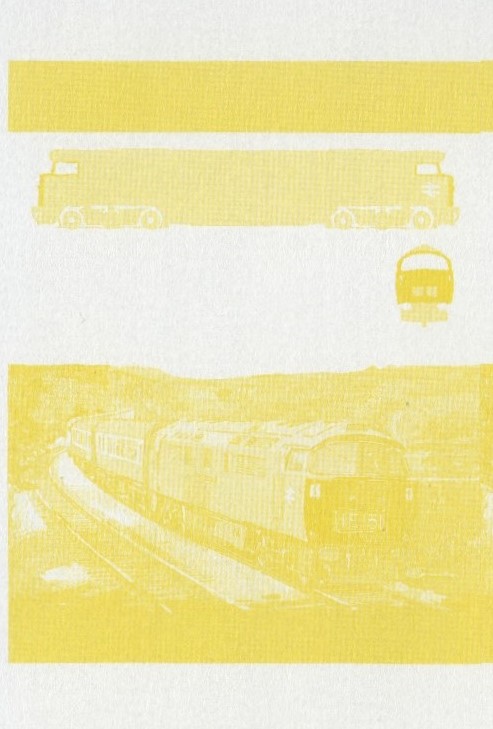 Saint Vincent Grenadines Locomotives (6th series) $1.00 Yellow Stage Progressive Color Proof Pair