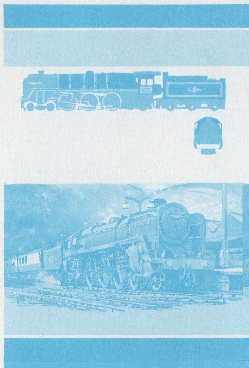 Saint Vincent Grenadines Locomotives (6th series) $2.00 Blue Stage Progressive Color Proof Pair