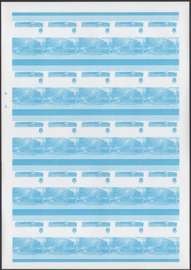 Saint Vincent Grenadines Locomotives (6th series) $2.00 Blue Stage Progressive Color Proof Pane