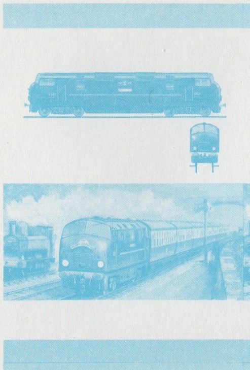 Saint Vincent Grenadines Locomotives (7th series) $1.00 Blue Stage Progressive Color Proof Pair