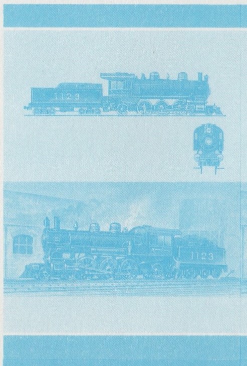 Saint Vincent Grenadines Locomotives (7th series) $1.25 Blue Stage Progressive Color Proof Pair