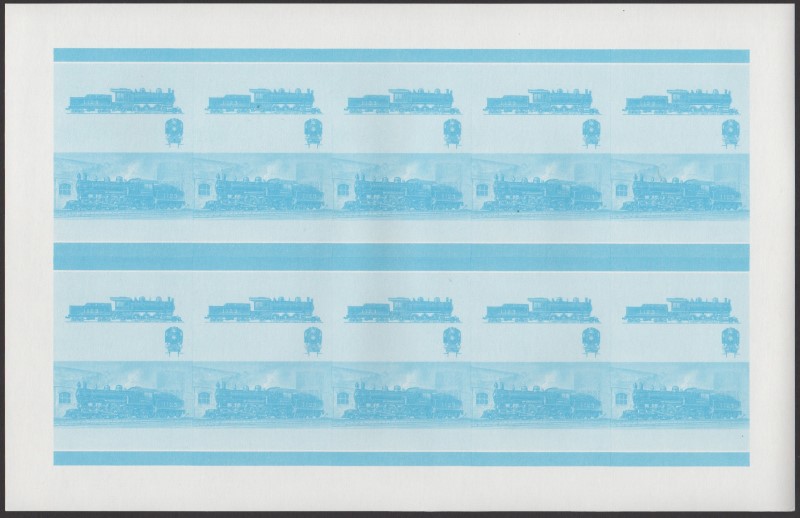 Saint Vincent Grenadines Locomotives (7th series) $1.25 Blue Stage Progressive Color Proof Pane
