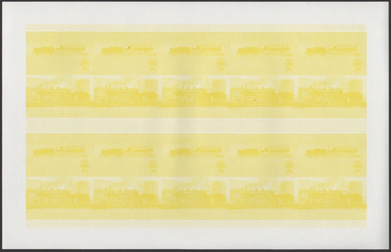 Saint Vincent Grenadines Locomotives (7th series) $1.25 Yellow Stage Progressive Color Proof Pane