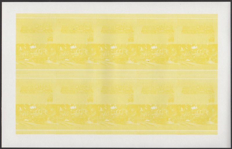 Saint Vincent Grenadines Locomotives (7th series) $1.50 Yellow Stage Progressive Color Proof Pane