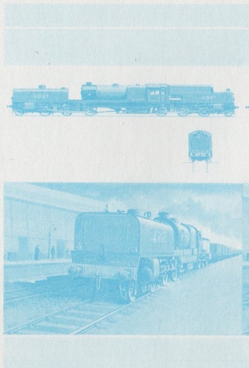 Saint Vincent Grenadines Locomotives (7th series) 40c Blue Stage Progressive Color Proof Pair
