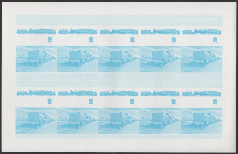 Saint Vincent Grenadines Locomotives (7th series) 40c Blue Stage Progressive Color Proof Pane