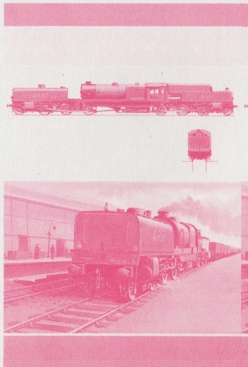 Saint Vincent Grenadines Locomotives (7th series) 40c Red Stage Progressive Color Proof Pair