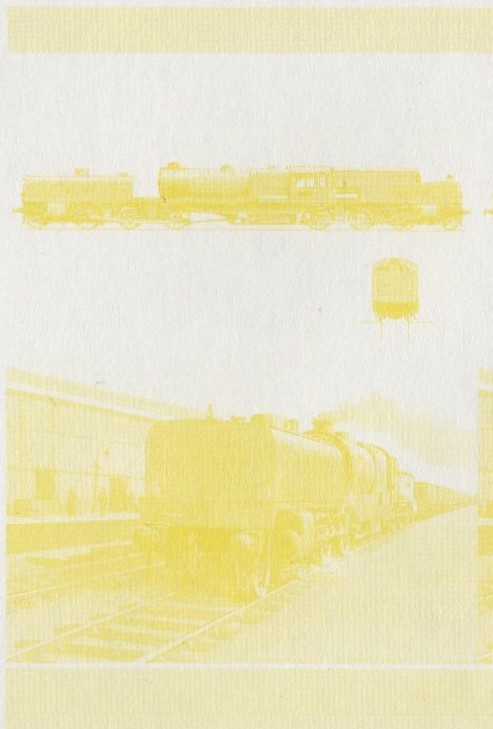 Saint Vincent Grenadines Locomotives (7th series) 40c Yellow Stage Progressive Color Proof Pair