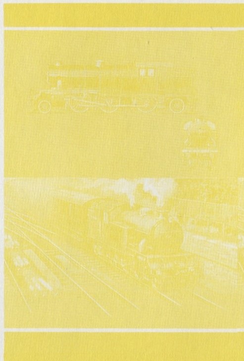 Saint Vincent Grenadines Locomotives (7th series) 60c Yellow Stage Progressive Color Proof Pair