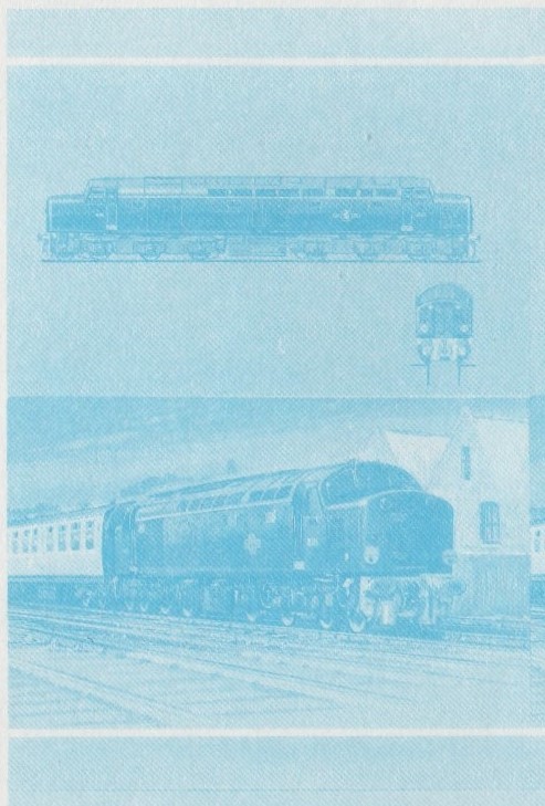 Saint Vincent Grenadines Locomotives (7th series) 75c Blue Stage Progressive Color Proof Pair