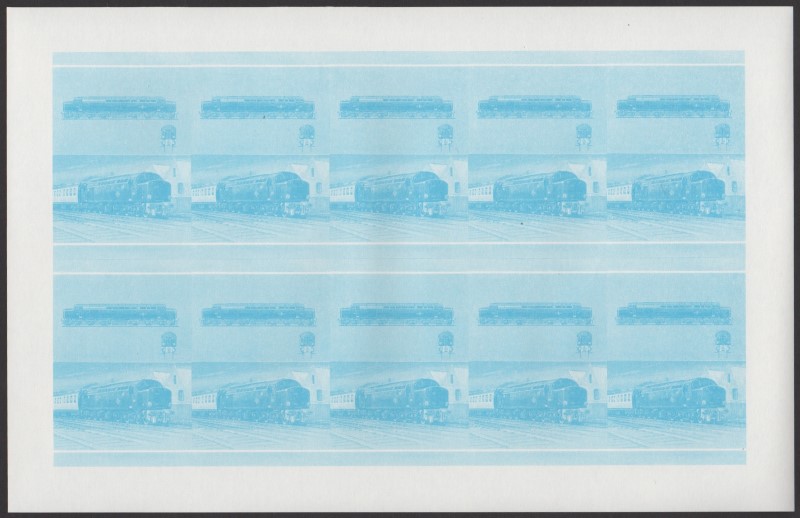 Saint Vincent Grenadines Locomotives (7th series) 75c Blue Stage Progressive Color Proof Pane