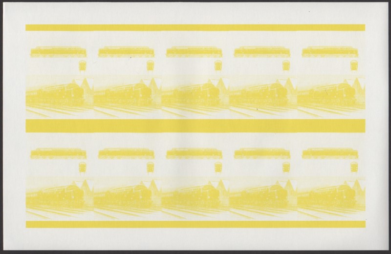 Saint Vincent Grenadines Locomotives (7th series) 75c Yellow Stage Progressive Color Proof Pane
