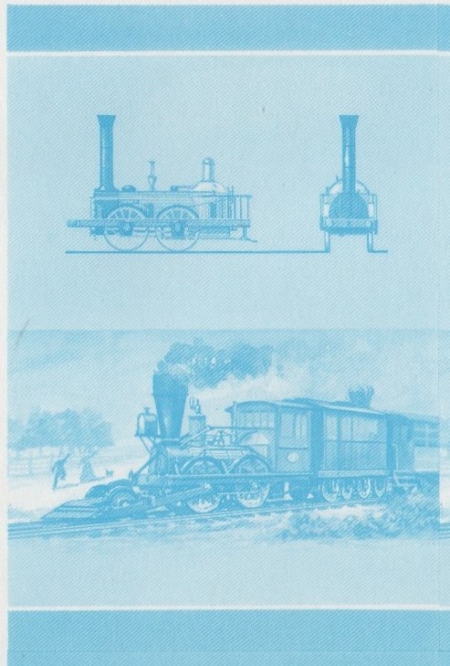 Saint Vincent Grenadines Locomotives (8th series) $1.00 Blue Stage Progressive Color Proof Pair