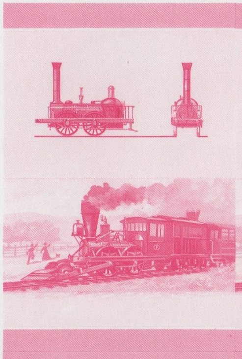 Saint Vincent Grenadines Locomotives (8th series) $1.00 Red Stage Progressive Color Proof Pair