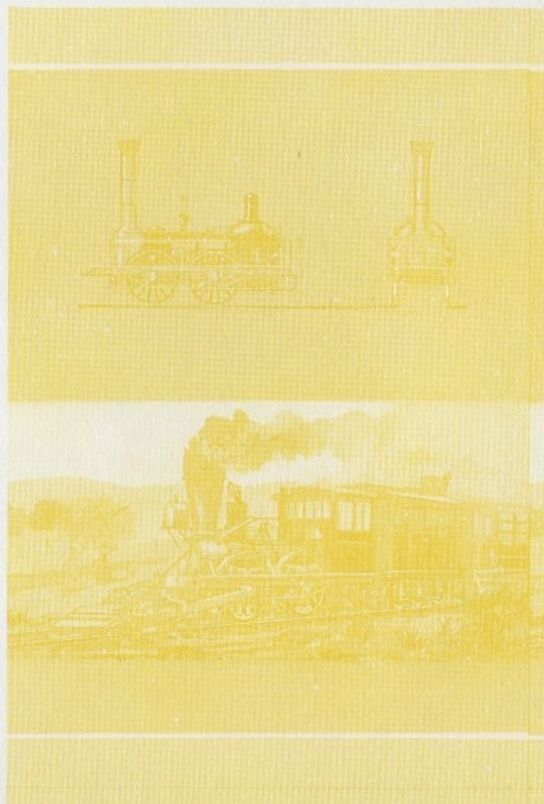 Saint Vincent Grenadines Locomotives (8th series) $1.00 Yellow Stage Progressive Color Proof Pair