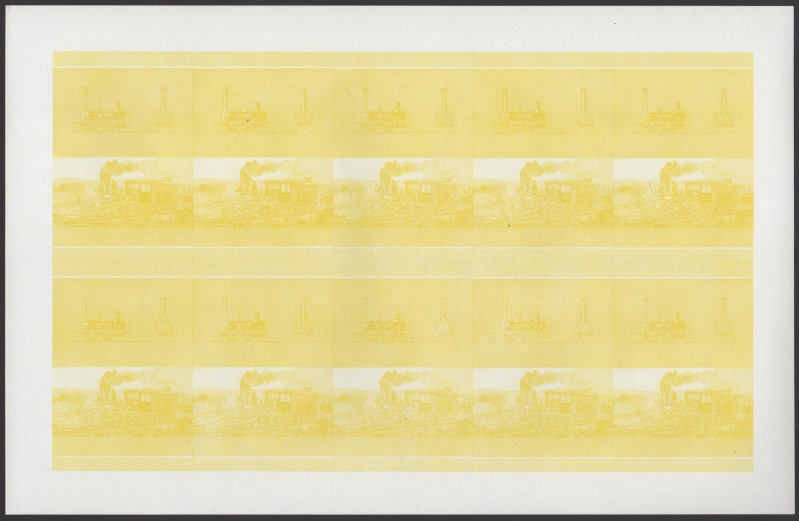 Saint Vincent Grenadines Locomotives (8th series) $1.00 Yellow Stage Progressive Color Proof Pane