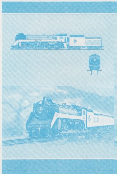 Saint Vincent Grenadines Locomotives (8th series) $1.50 Blue Stage Progressive Color Proof Pair
