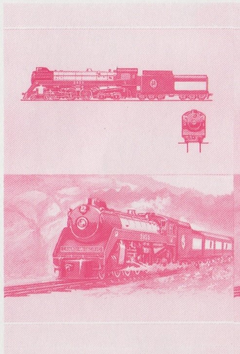 Saint Vincent Grenadines Locomotives (8th series) $1.50 Red Stage Progressive Color Proof Pair