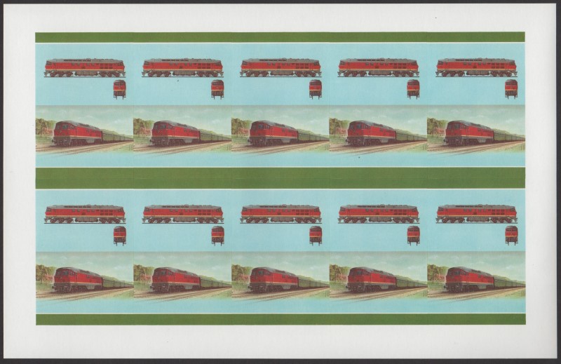 Saint Vincent Grenadines Locomotives (8th series) 10c All Colors Stage Progressive Color Proof Pane