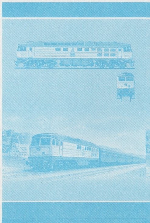 Saint Vincent Grenadines Locomotives (8th series) 10c Blue Stage Progressive Color Proof Pair
