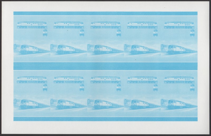 Saint Vincent Grenadines Locomotives (8th series) 10c Blue Stage Progressive Color Proof Pane