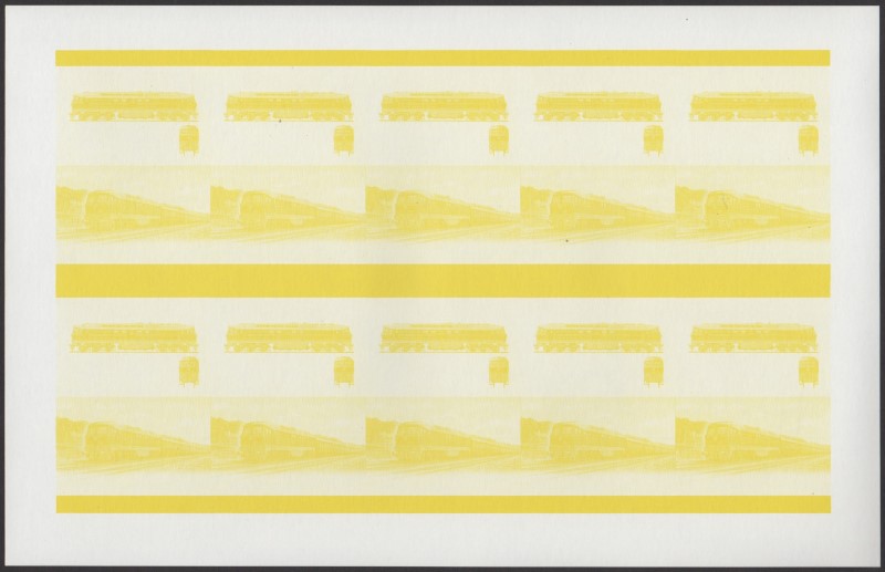 Saint Vincent Grenadines Locomotives (8th series) 10c Yellow Stage Progressive Color Proof Pane