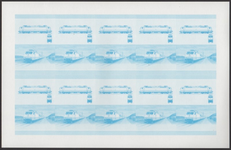 Saint Vincent Grenadines Locomotives (8th series) 40c Blue Stage Progressive Color Proof Pane