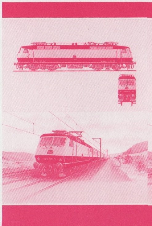 Saint Vincent Grenadines Locomotives (8th series) 40c Red Stage Progressive Color Proof Pair