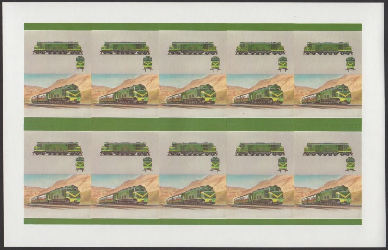Saint Vincent Grenadines Locomotives (8th series) 50c All Colors Stage Progressive Color Proof Pane