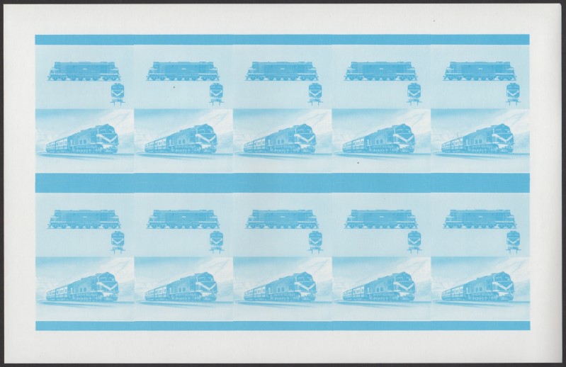 Saint Vincent Grenadines Locomotives (8th series) 50c Blue Stage Progressive Color Proof Pane