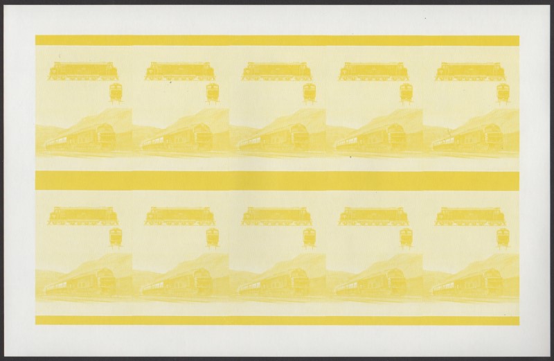 Saint Vincent Grenadines Locomotives (8th series) 50c Yellow Stage Progressive Color Proof Pane