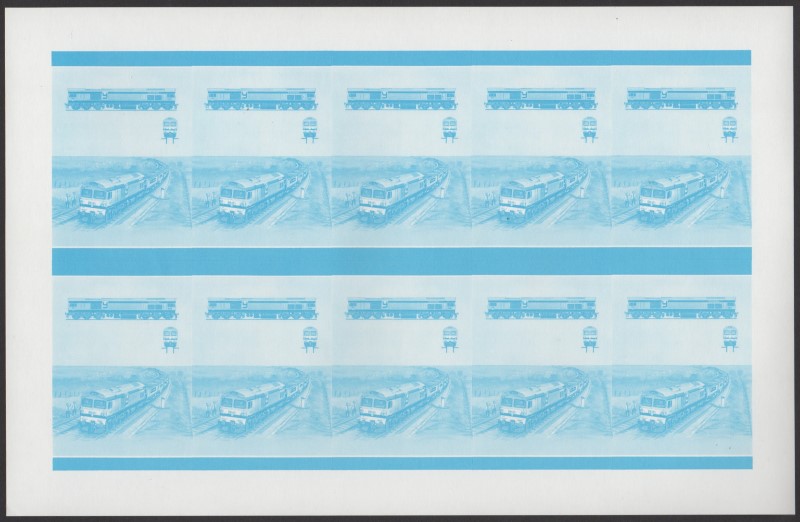 Saint Vincent Grenadines Locomotives (8th series) 60c Blue Stage Progressive Color Proof Pane
