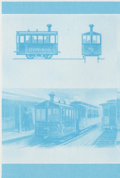 Saint Vincent Grenadines Locomotives (8th series) 75c Blue Stage Progressive Color Proof Pair