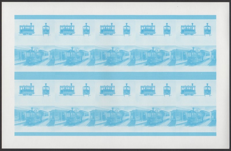 Saint Vincent Grenadines Locomotives (8th series) 75c Blue Stage Progressive Color Proof Pane