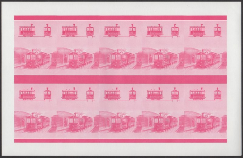 Saint Vincent Grenadines Locomotives (8th series) 75c Red Stage Progressive Color Proof Pane