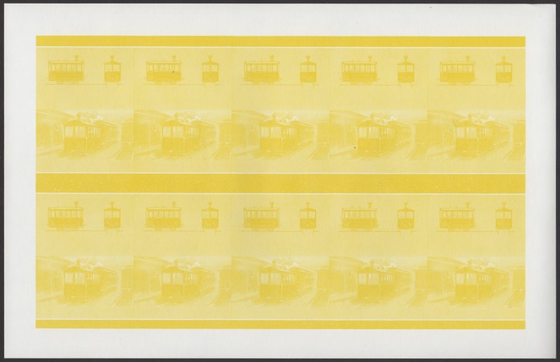 Saint Vincent Grenadines Locomotives (8th series) 75c Yellow Stage Progressive Color Proof Pane