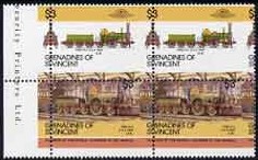 1985 Saint Vincent Grenadines Leaders of the World, Locomotives (3rd series) Scott 345 Misperfed Error Stamp