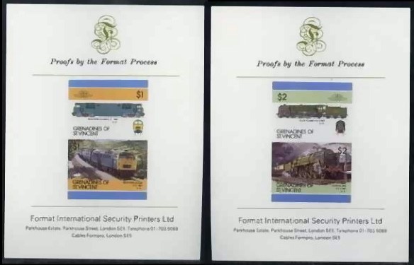 1986 Saint Vincent Grenadines Leaders of the World, Locomotives (6th series) Presentation Cards