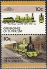 1987 Saint Vincent Grenadines Leaders of the World, Locomotives (7th series) Scott 301 Missing Red Error Stamp