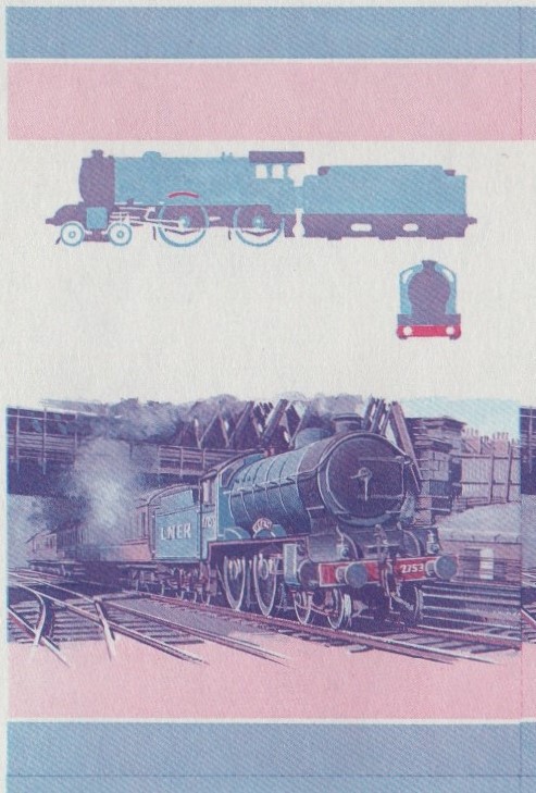 Saint Vincent Locomotives (1st series) $2.50 Blue-Red Stage Progressive Color Proof Pair