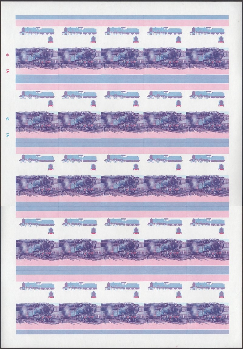 Saint Vincent Locomotives (1st series) $2.50 Blue-Red Stage Progressive Color Proof Pane
