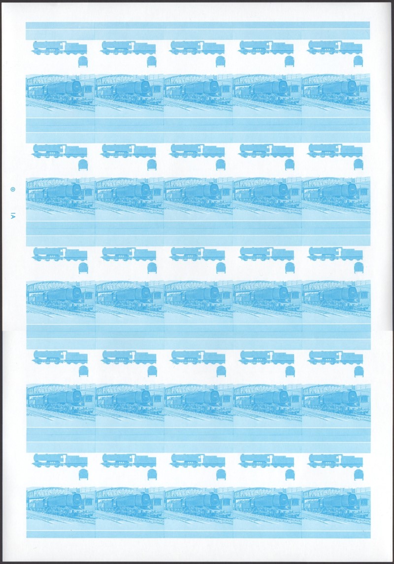 Saint Vincent Locomotives (1st series) $3 Blue Stage Progressive Color Proof Pane