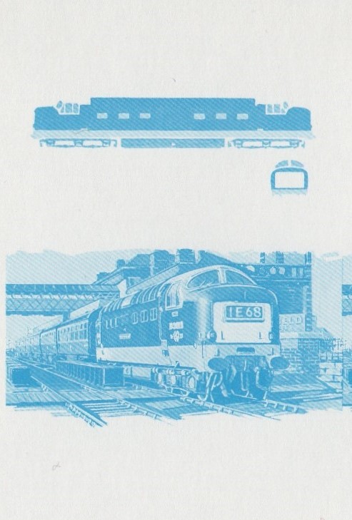 Saint Vincent Locomotives (1st series) 10c Scott 700 Blue Stage Progressive Color Proof Pair