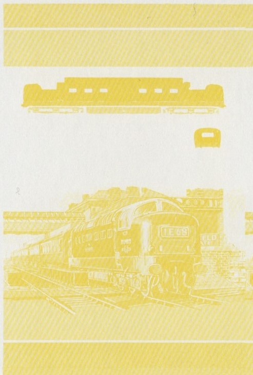 Saint Vincent Locomotives (1st series) 10c Scott 700 Yellow Stage Progressive Color Proof Pair