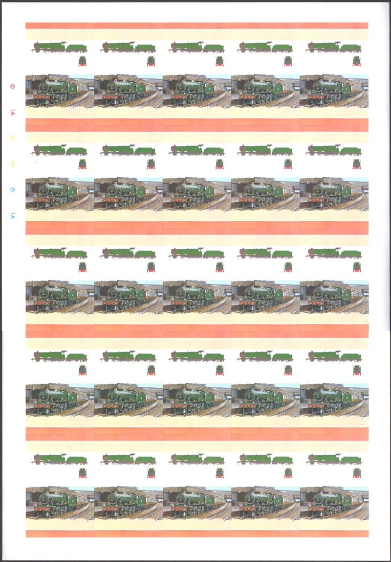 Saint Vincent Locomotives (1st series) 25c All Colors Stage Progressive Color Proof Pane