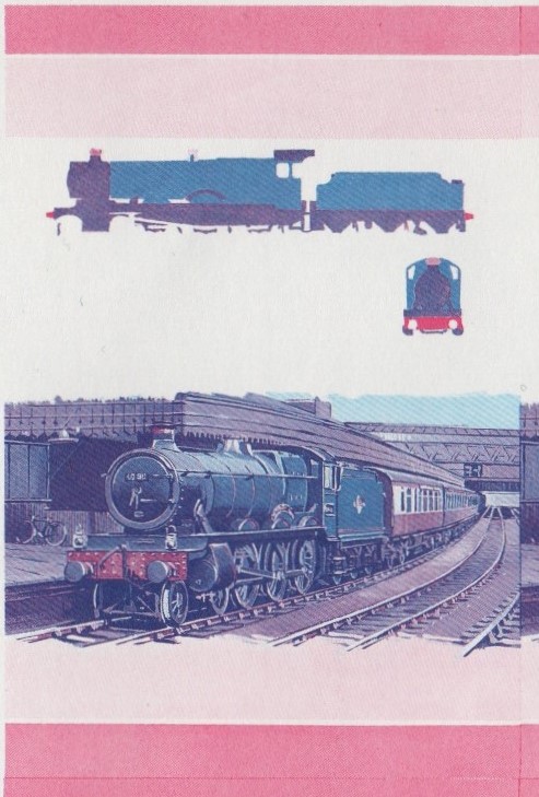 Saint Vincent Locomotives (1st series) 25c Blue-Red Stage Progressive Color Proof Pair