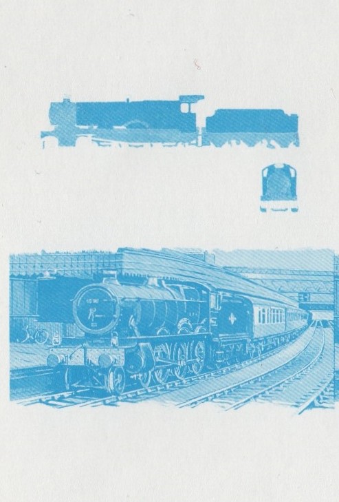 Saint Vincent Locomotives (1st series) 25c Blue Stage Progressive Color Proof Pair