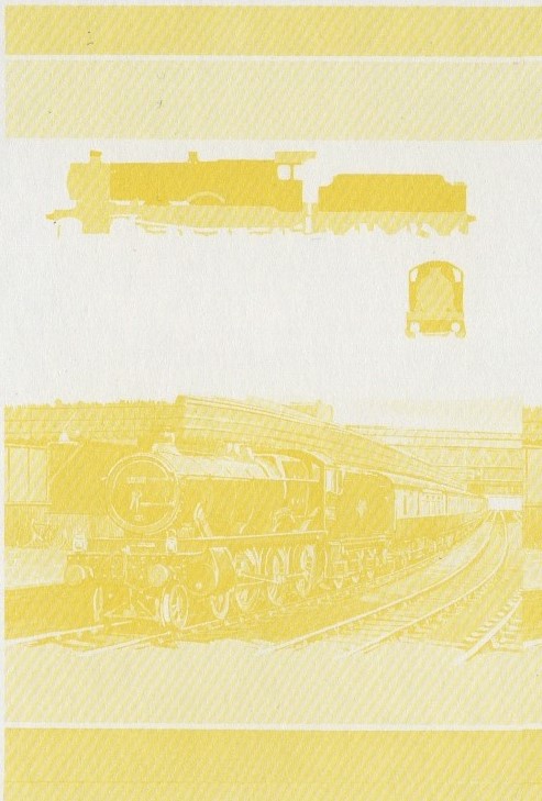Saint Vincent Locomotives (1st series) 25c Yellow Stage Progressive Color Proof Pair