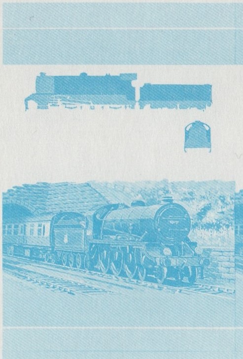 Saint Vincent Locomotives (1st series) 50c Blue Stage Progressive Color Proof Pair