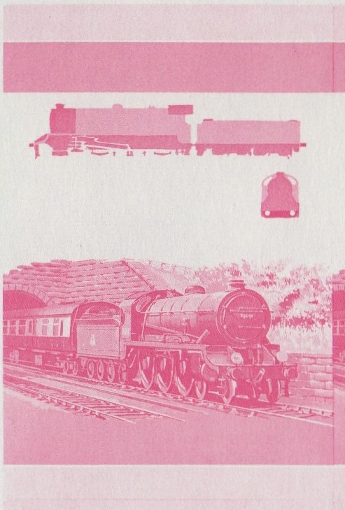 Saint Vincent Locomotives (1st series) 50c Red Stage Progressive Color Proof Pair